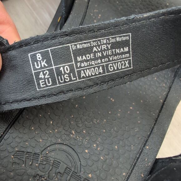 Dr. Martens Black Avry Hydro Leather Strap Sandals Women's Size 10 - Picture 5 of 5